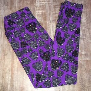 LuLaRoe OS Purple leggings with black 🦉 owls